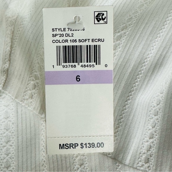 CeCe size Small White Lined Boho Peasant Dress NEW - Picture 9 of 10